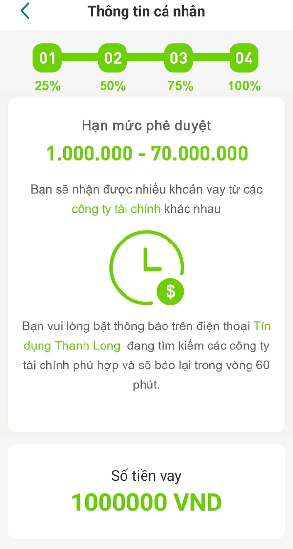 App Tín dụng Thanh Long tìm công ty tài chính cho người vay
