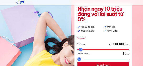 Truy cập vào App Jeff để tiến hành vay vốn