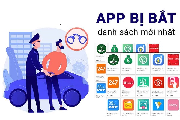 Danh sách các app vay tiền nặng lãi bị công an bắt