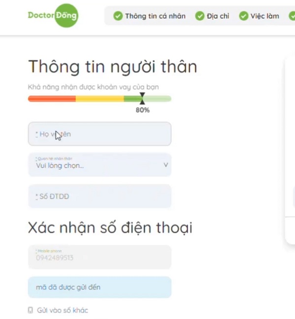 Hướng dẫn đăng ký vay Doctor Đồng.