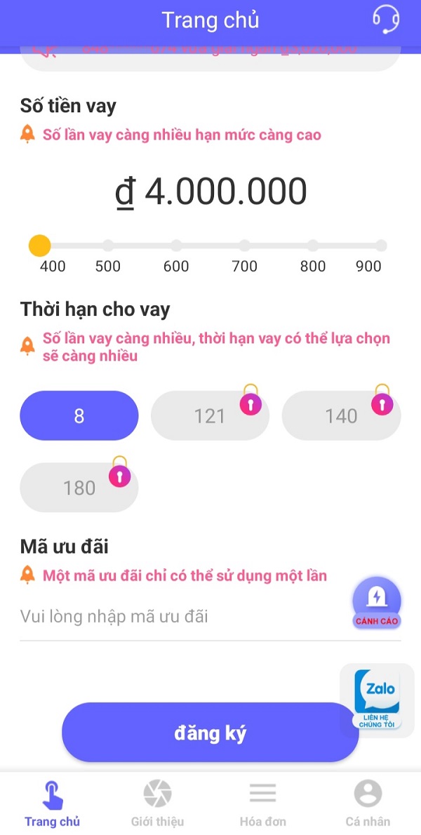 Lựa chọn hạn mức, kỳ hạn, lãi suất vay