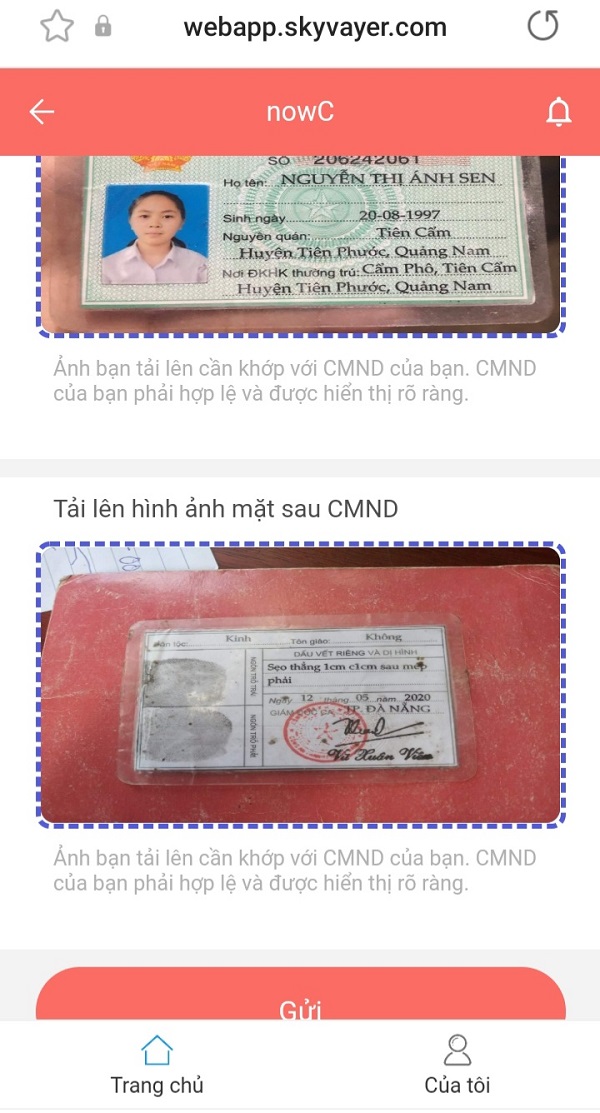 Tải ảnh CCCD/CMND 2 mặt