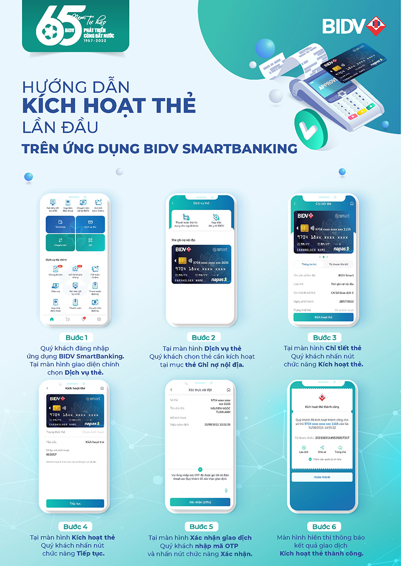 Kích hoạt trên BIDV Smart Banking