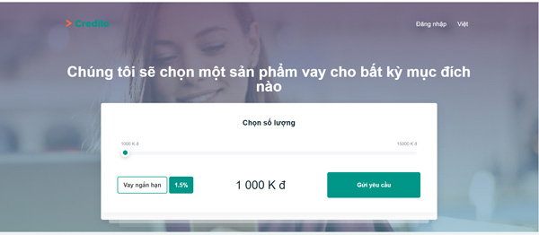 truy cập vào Website Credilo