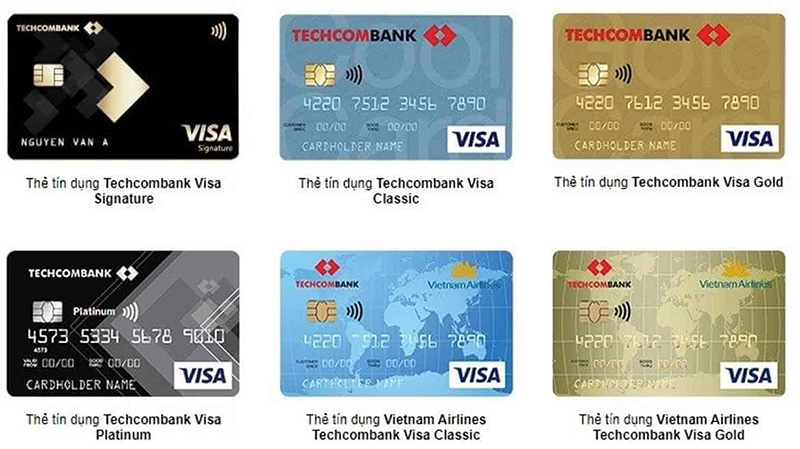 Sản phẩm thẻ của Techcombank
