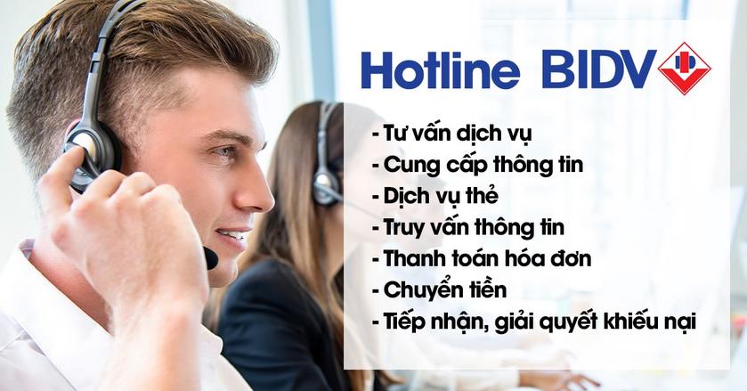 Nhiệm vụ của số hotline BIDV là hỗ trợ khách hàng