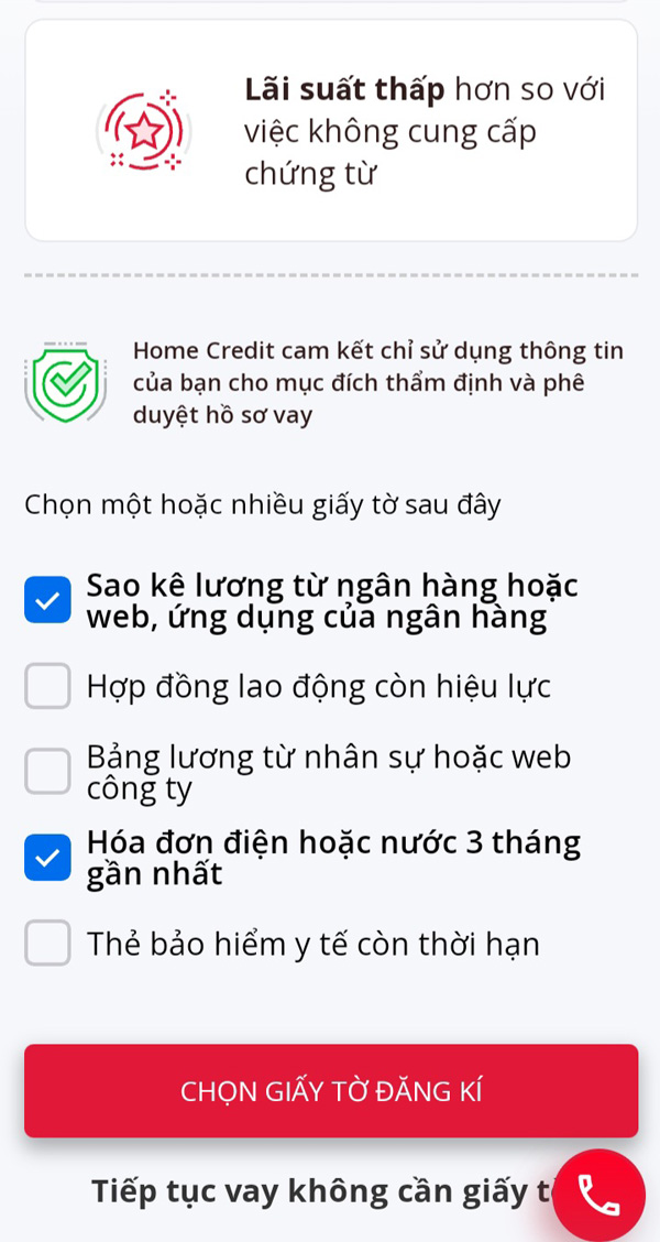 Ký vào đề nghị vay vốn sau