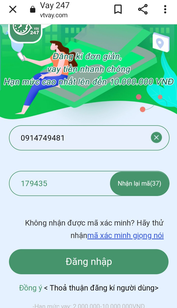 Tải app và đăng ký vay