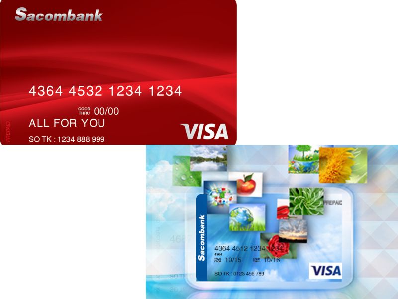 Hai loại thẻ trả trước Sacombank