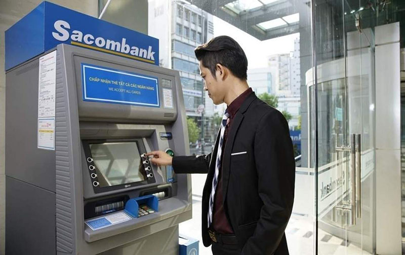Hướng dẫn rút tiền ATM Sacombank