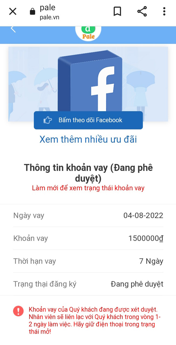 Có 3 mục cần điền ở bước này: