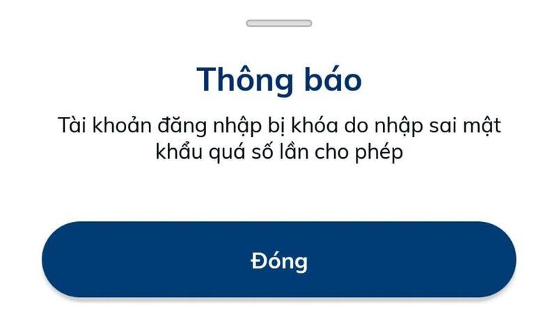 App Sacombank Pay bị lỗi do khách hàng nhập sai mã PIN