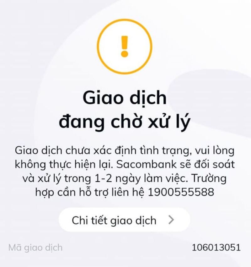 Khi Sacombank Pay bị lỗi do đang bảo trì bạn có thể chờ đợi hoặc thực hiện giao dịch tại chi nhánh của ngân hàng