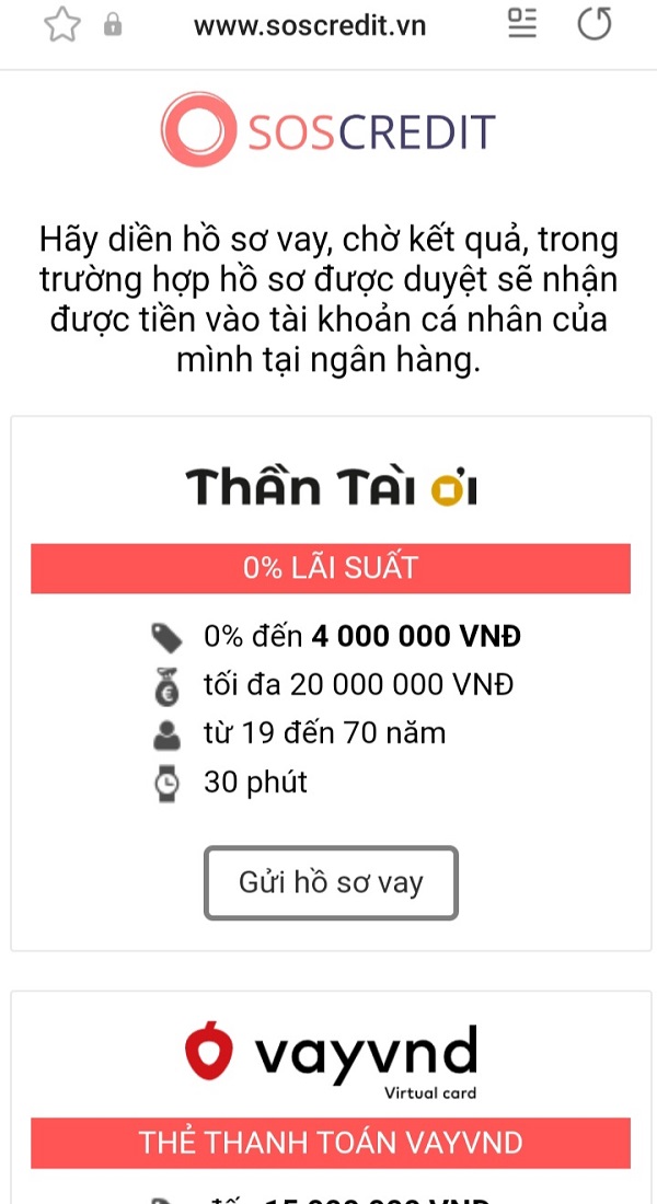 Thông tin về hồ sơ vay được cung cấp chi tiết