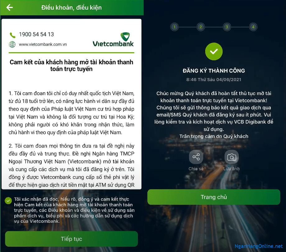Quy trình đăng ký mở thẻ Vietcombank