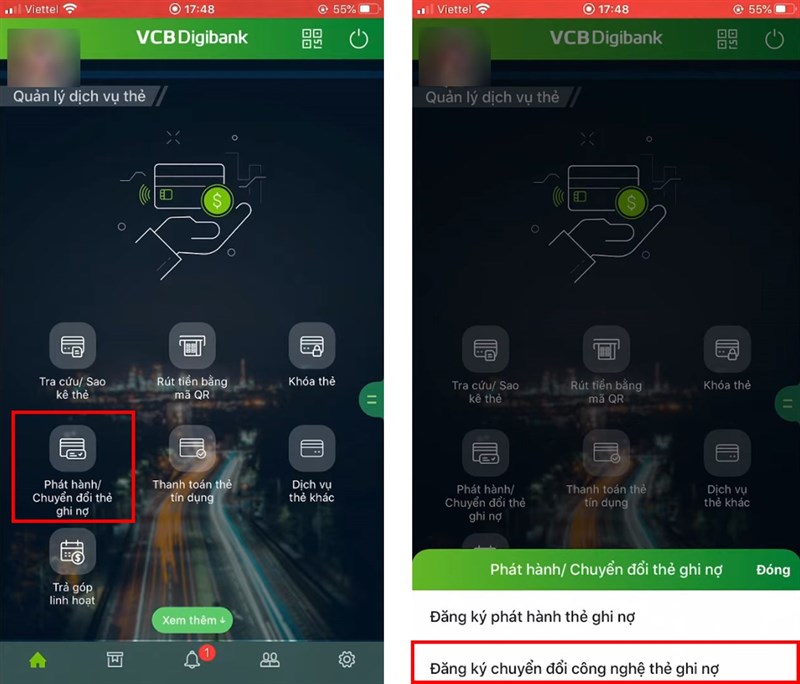 Hướng dẫn cách đổi từ thẻ từ sang thẻ chip Vietcombank.