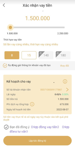 Bước 4 vay tiền Cash Vua.