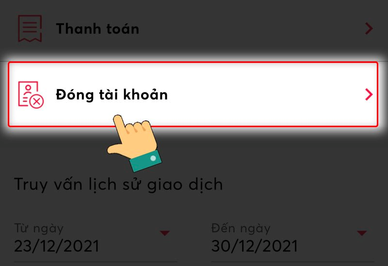 Cách xóa tài khoản MB Bank qua App trên điện thoại