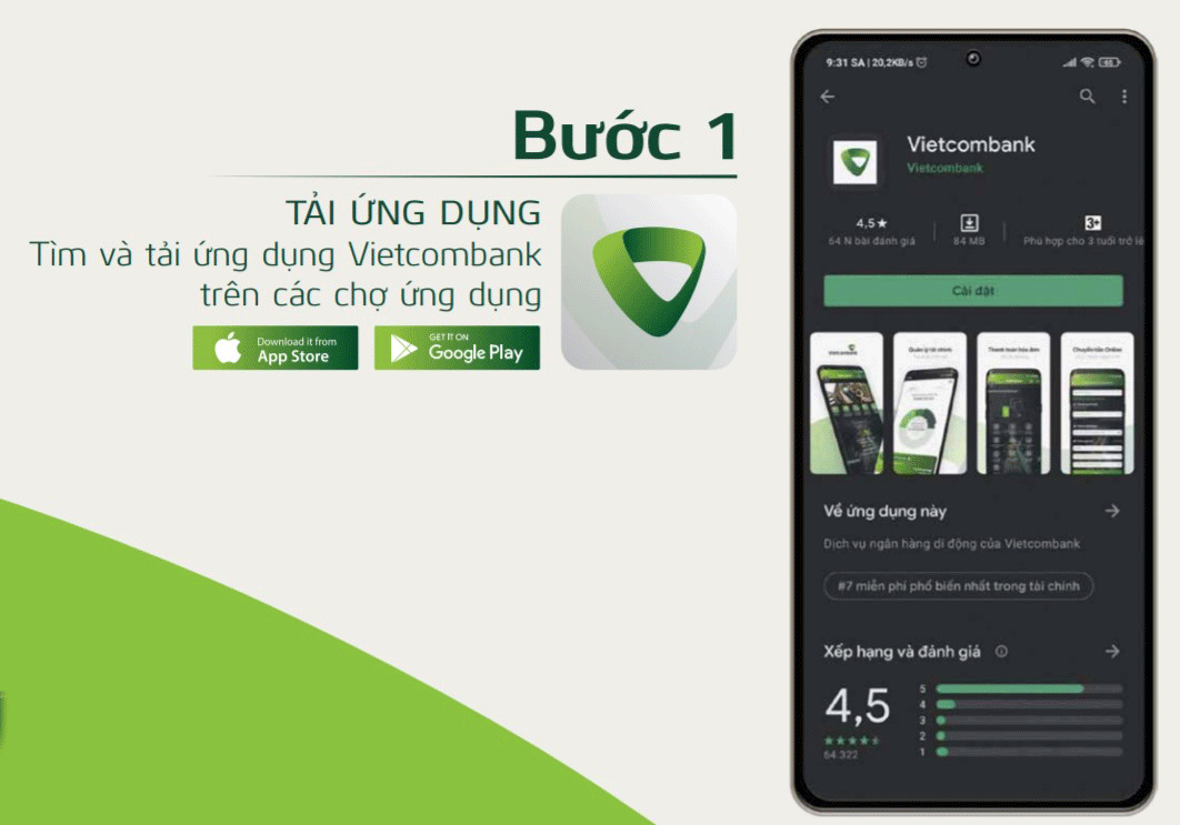 Tải app VCB Digibank về điện thoại