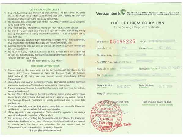 Tìm hiểu về sổ tiết kiệm Vietcombank