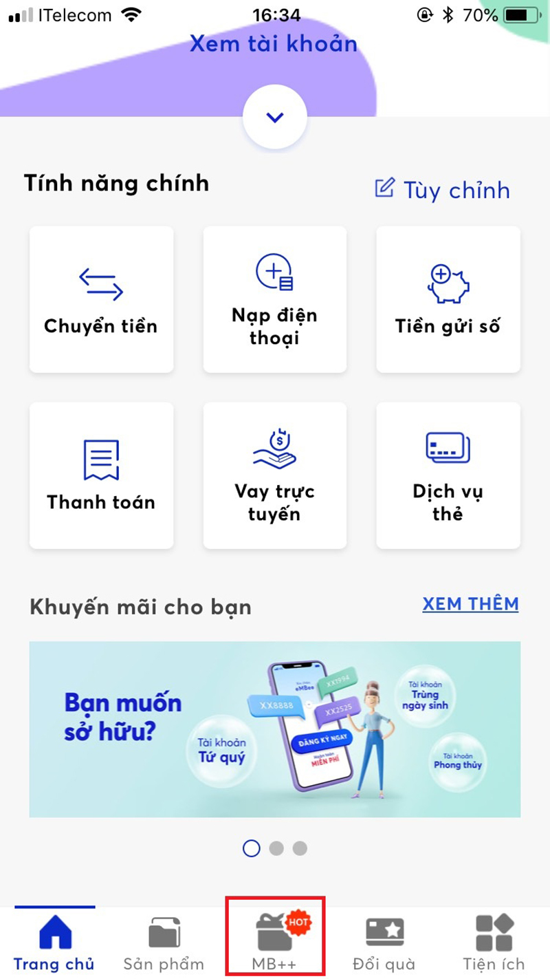 Hướng dẫn cách lấy mã giới thiệu MB Bank qua App