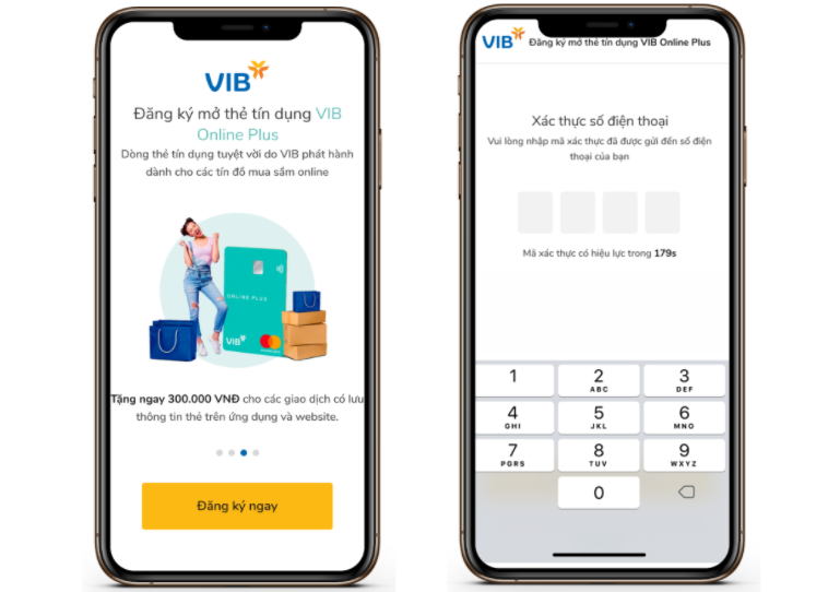 Quy trình đăng ký mở thẻ VIB trực tuyến.