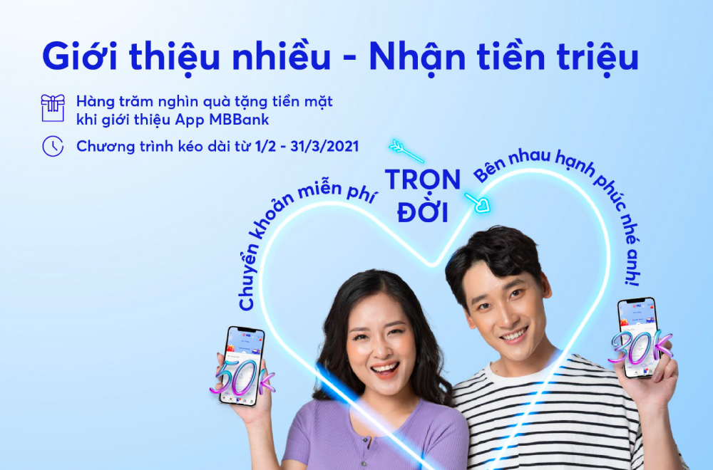 Giới thiệu mã thành công nhưng vẫn không nhận được 500K MB Bank.