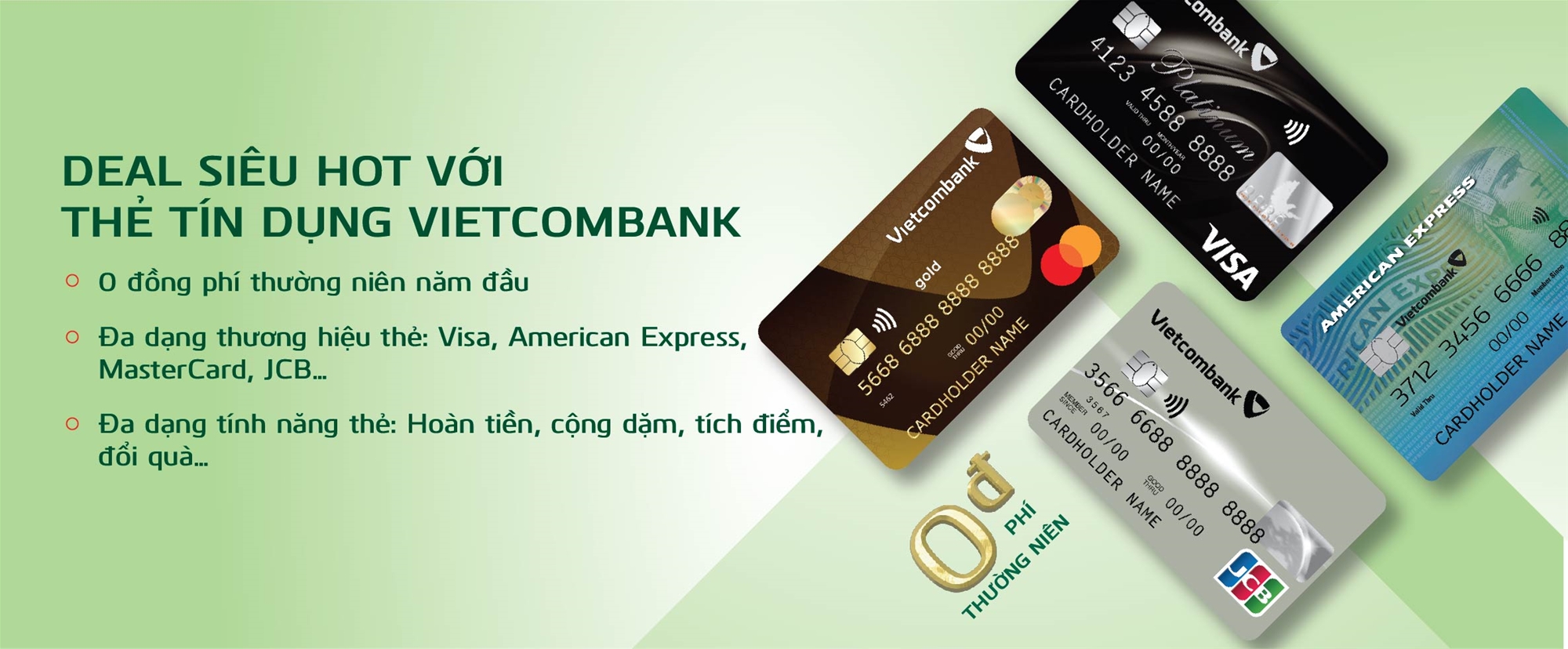 Biểu thường niên Vietcombank của các loại thẻ tín dụng