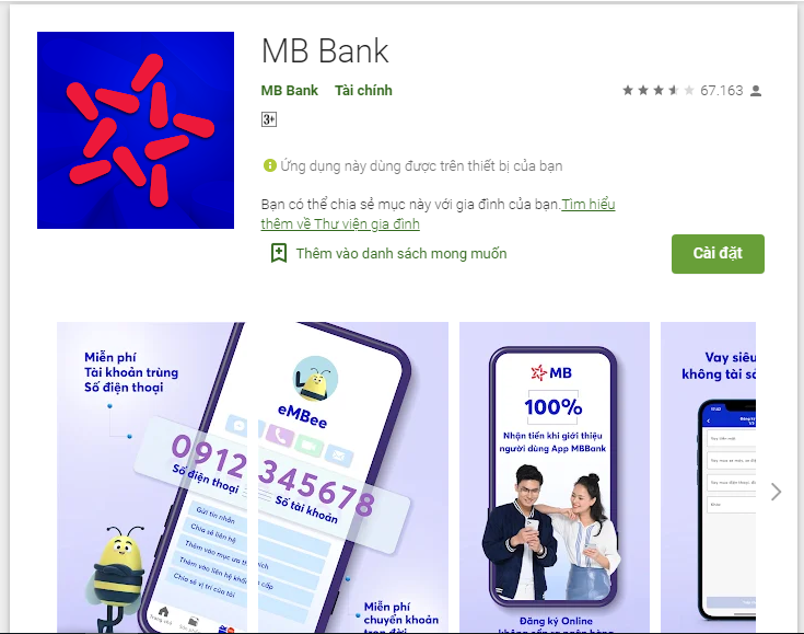 Các bước tải, cài đặt app MB Bank