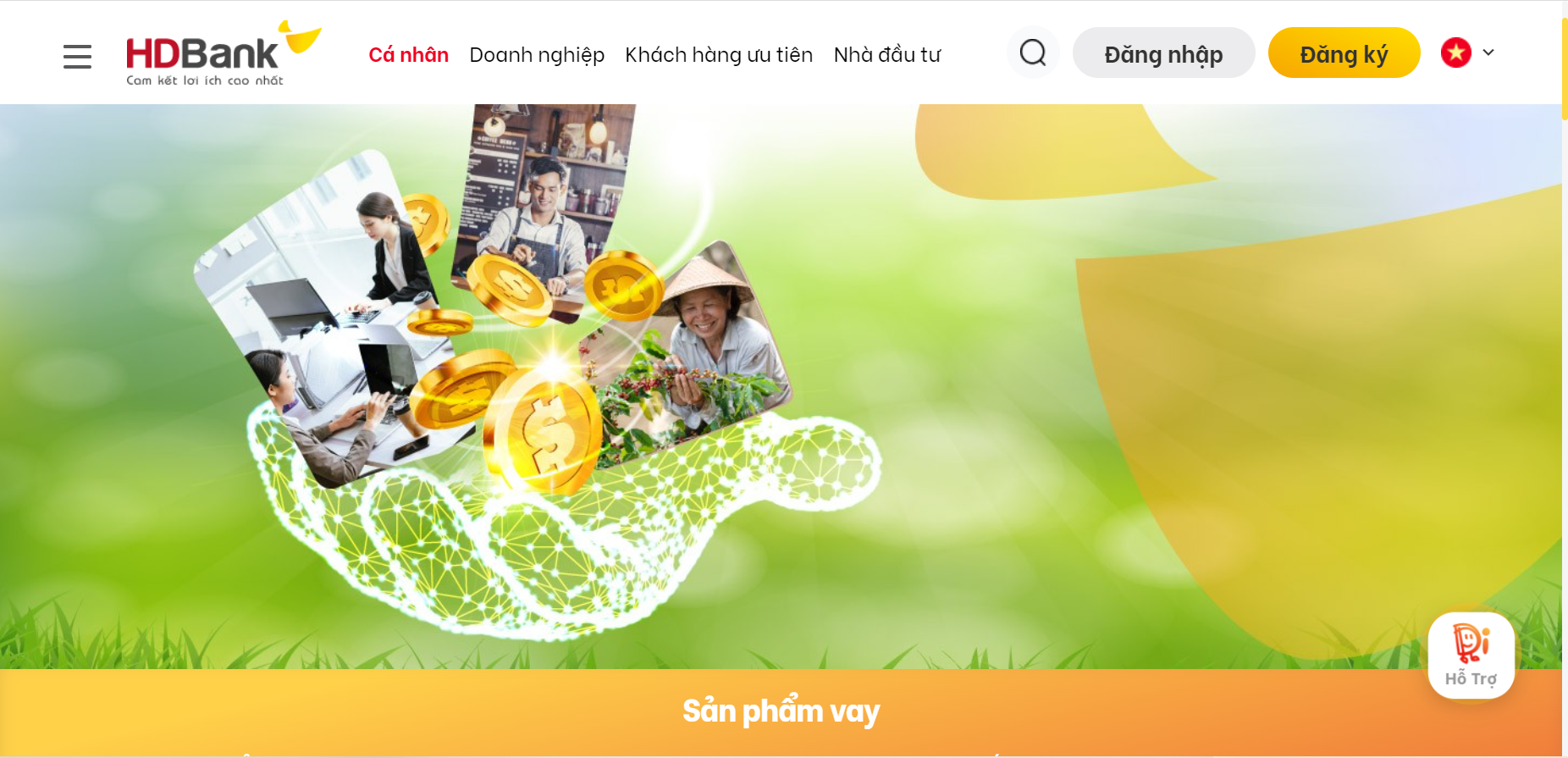 Các sản phẩm vay của HD Bank.