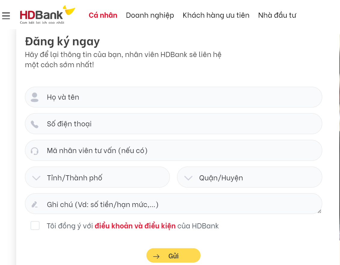 Làm thế nào để vay tiền ngân hàng HD bank?