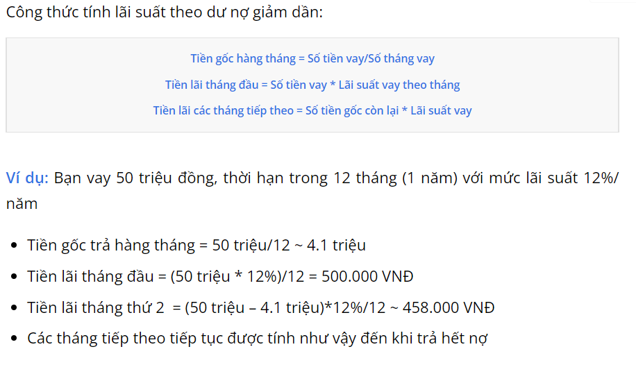 Công thức tính lãi suất vay ngân hàng GPBank.