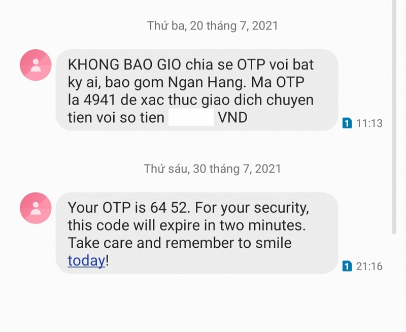 Để đảm bảo an toàn cho tài khoản, bạn hãy đặt mật khẩu cho điện thoại của mình và không chia sẻ mã OTP cho người khác