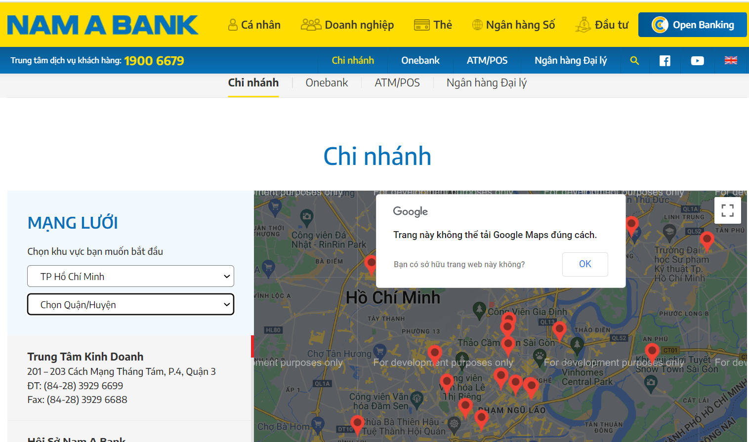 Cách tra cứu chi nhánh của Ngân hàng Nam Á.