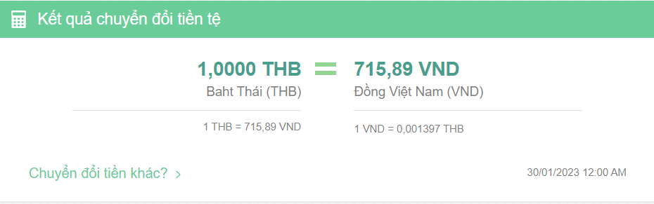1 Baht bằng bao nhiêu tiền Việt?
