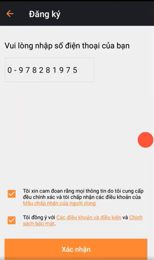 Bước 1 vay tiền Moneytap.