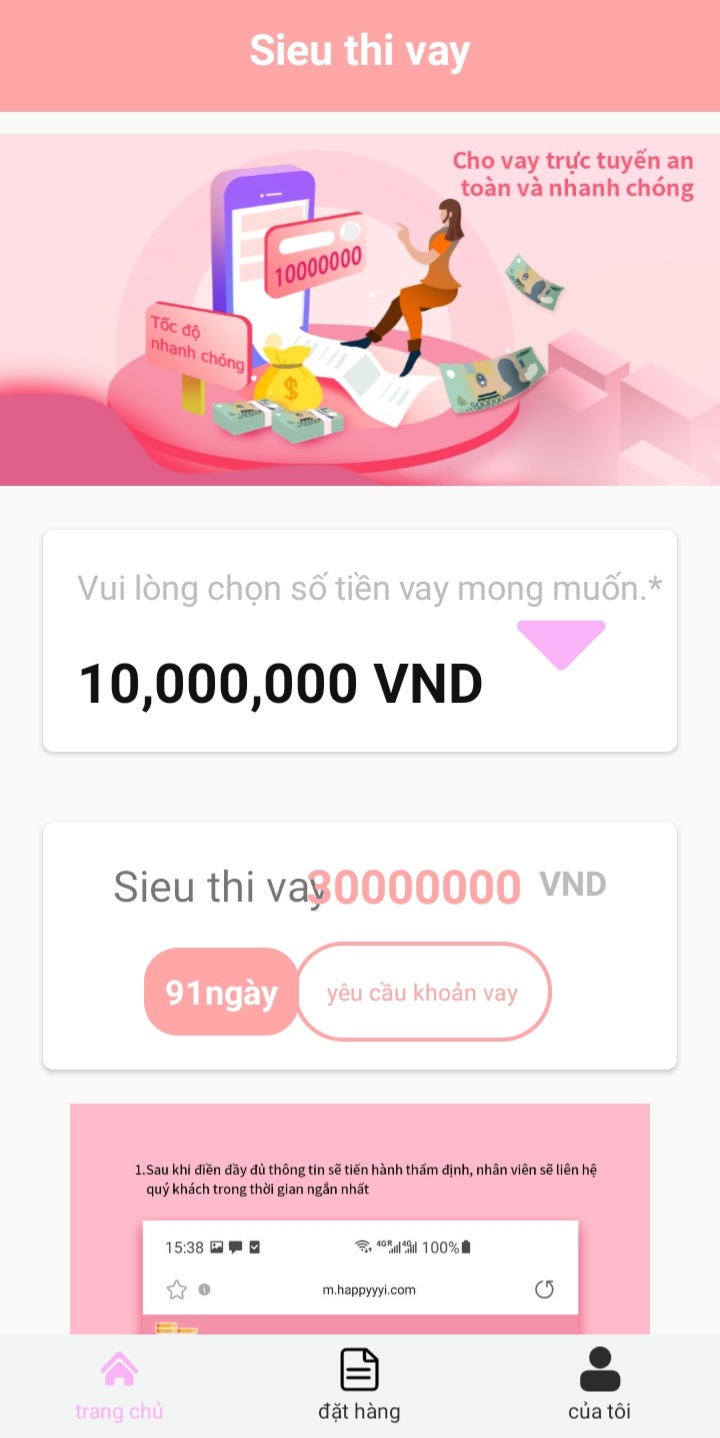 Bước 2 vay tiền online Sieu thi vay.