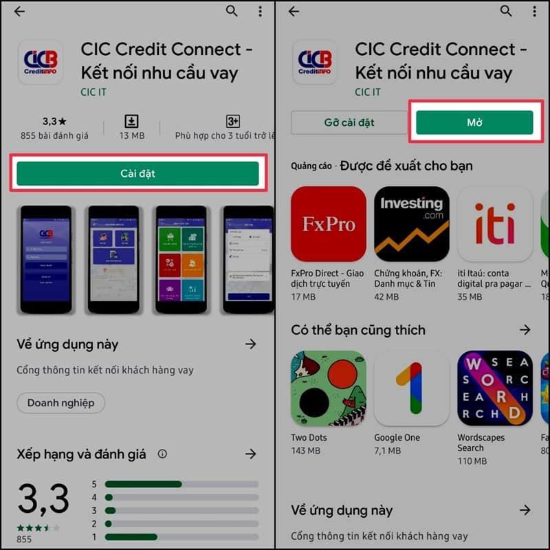Tra cứu bằng ứng dụng CIC Credit Connect qua điện thoại