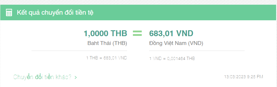 1 Baht bằng bao nhiêu tiền Việt?1 Baht bằng bao nhiêu tiền Việt?