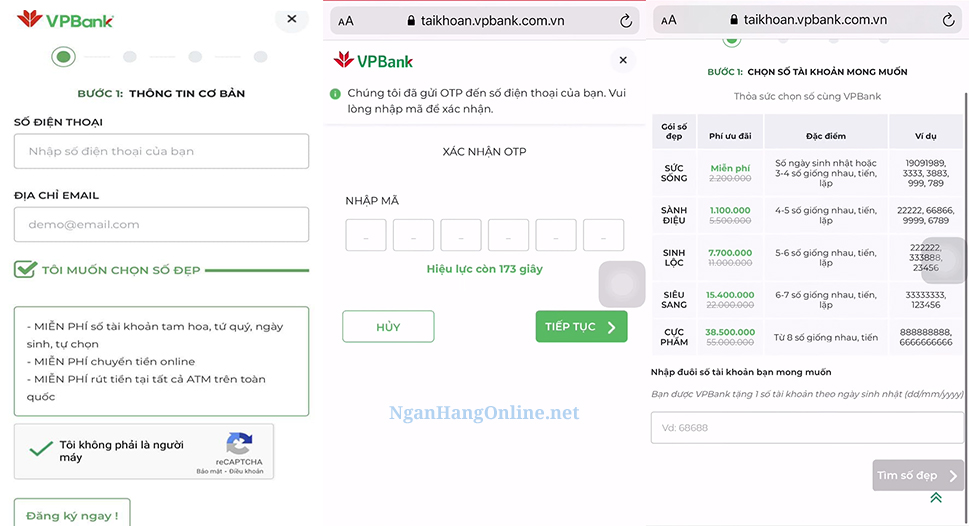 Cách đăng ký mở tài khoản VPBank online qua Website