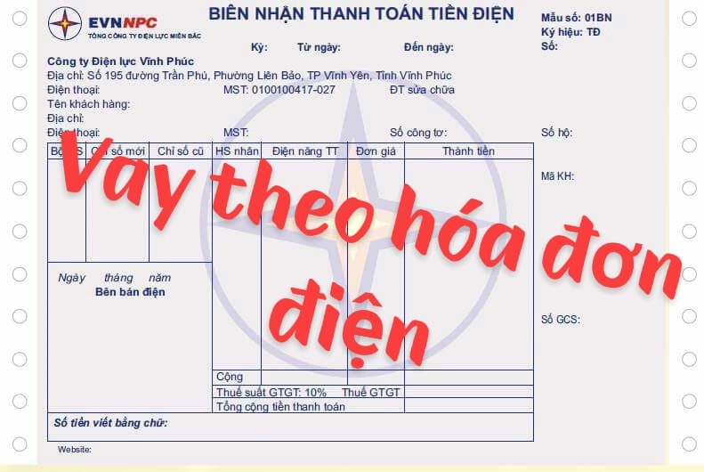 Vay tiền Online bằng các hóa đơn chứng từ