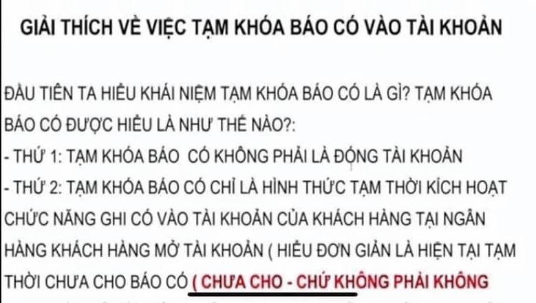 Hệ quả của việc tạm khóa báo có tài khoản